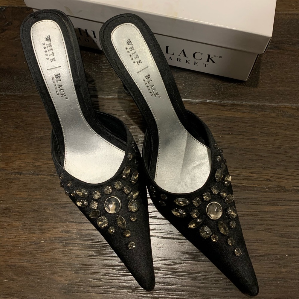 Black slip ons with heels